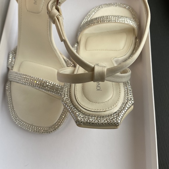 Jonathan SIMKHAI Icon Crystal Heeled Sandals in Ivory Size 37/US 6.5 - Picture 7 of 7